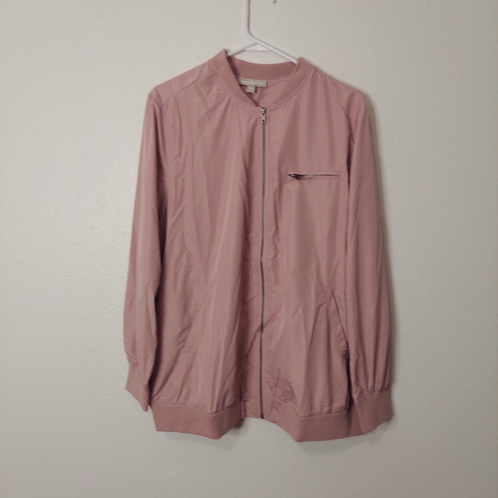Woman Within Light Pink Bomber Jacket